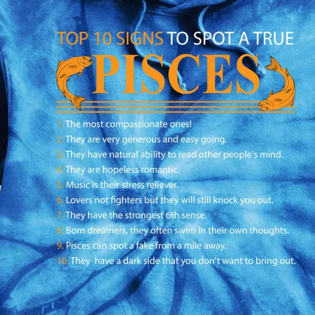 Top 10 Rules Of Pisces Birthday Funny Gift Tie Dye Hoodie