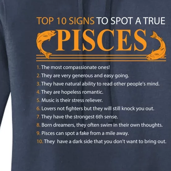 Top 10 Rules Of Pisces Birthday Funny Gift Women's Pullover Hoodie