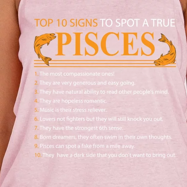 Top 10 Rules Of Pisces Birthday Funny Gift Women's Knotted Racerback Tank