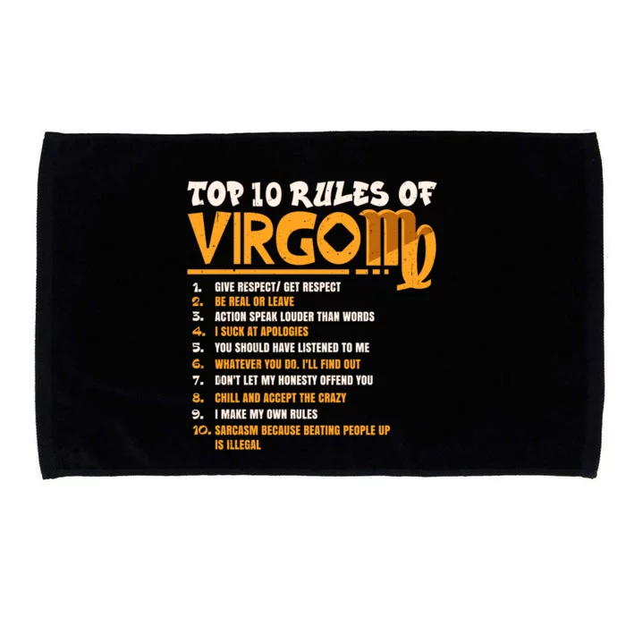 Top 10 Rules Of Virgo Zodiac Birthday Funny Gift Microfiber Hand Towel