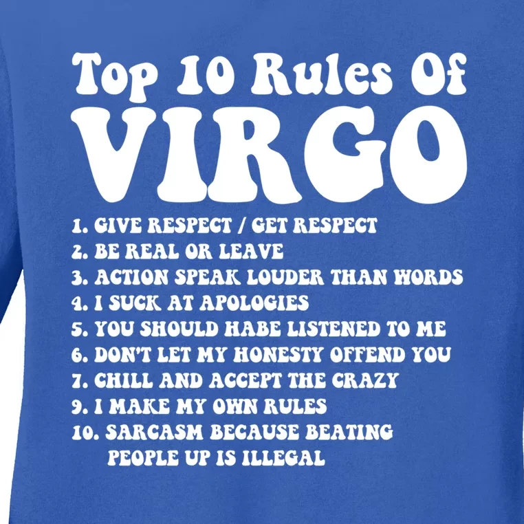 Top 10 Rules Of Virgo Zodiac Cute Funny Virgo Tee Horoscope Gift Ladies Long Sleeve Shirt