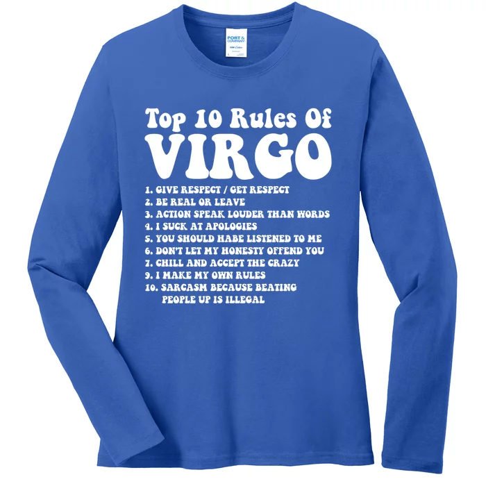 Top 10 Rules Of Virgo Zodiac Cute Funny Virgo Tee Horoscope Gift Ladies Long Sleeve Shirt