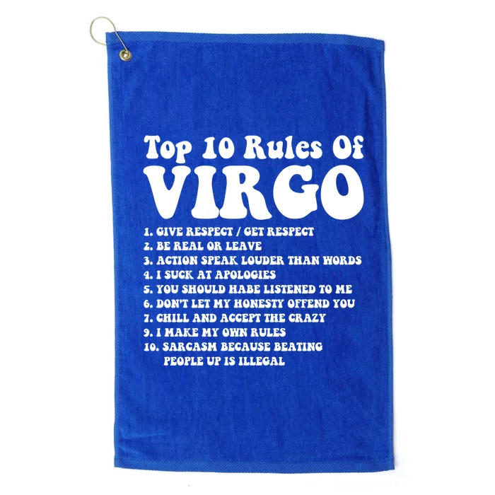 Top 10 Rules Of Virgo Zodiac Cute Funny Virgo Tee Horoscope Gift Platinum Collection Golf Towel