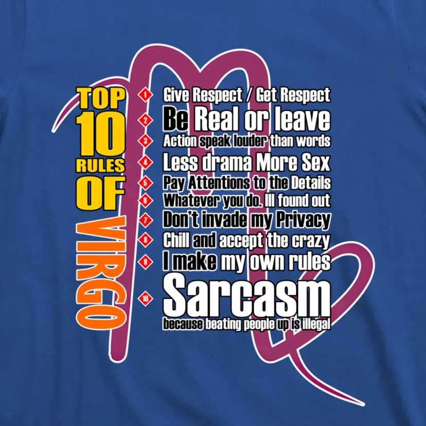 Top 10 Rules Of Virgo Zodiac Funny Horoscope Birthday Gift Cute Gift T-Shirt