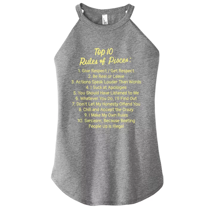 Top 10 Rules Of Pisces Horoscope Zodiac Astrology Gift Women’s Perfect Tri Rocker Tank