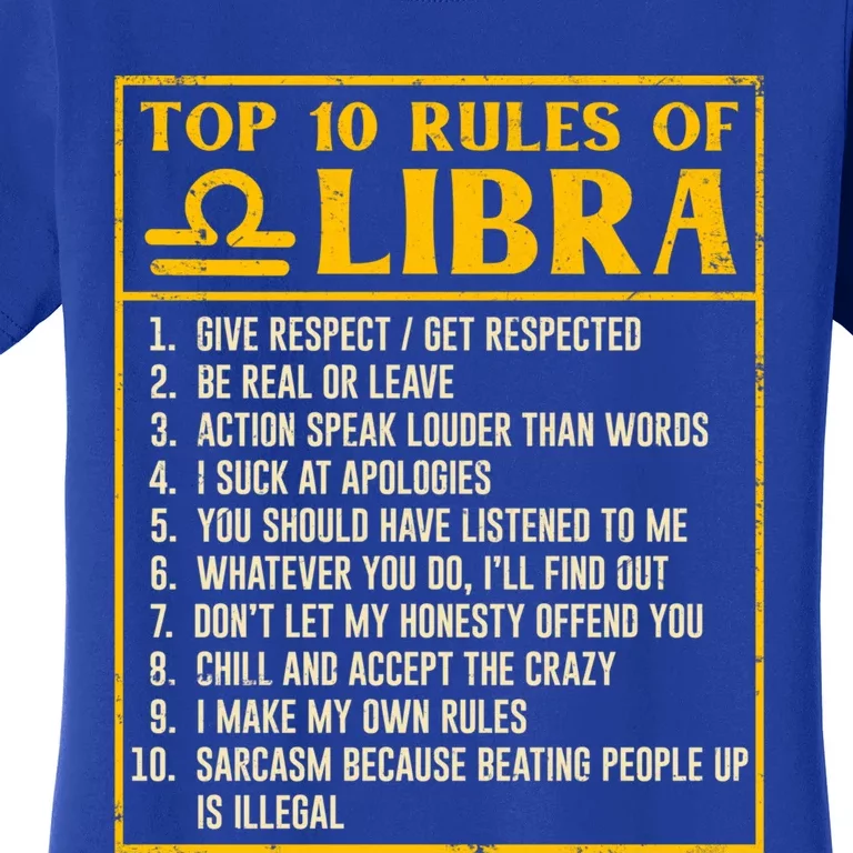 Top 10 Rules Libra Horoscope Birthday Gift Women's T-Shirt