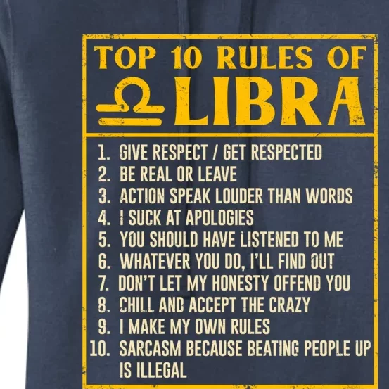 Top 10 Rules Libra Horoscope Birthday Gift Women's Pullover Hoodie