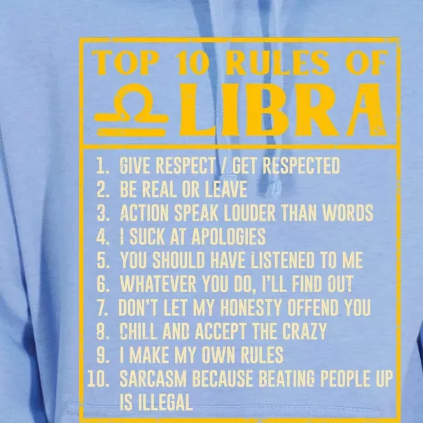 Top 10 Rules Libra Horoscope Birthday Gift Unisex Surf Hoodie