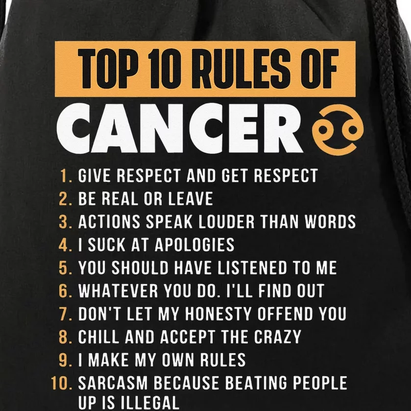 Top 10 Rules Of Cancer Horoscope Astrology Zodiac Sign Drawstring Bag