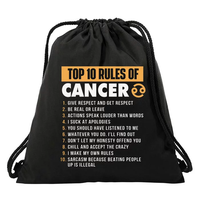 Top 10 Rules Of Cancer Horoscope Astrology Zodiac Sign Drawstring Bag