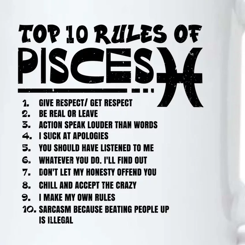 Top 10 Rules Of Pisces Zodiac Birthday Funny Gift Black Color Changing Mug