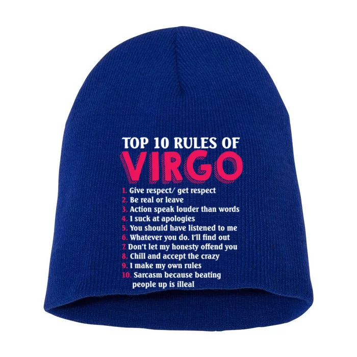 Top 10 Rules Of Virgo Zodiac Sign Gift Short Acrylic Beanie