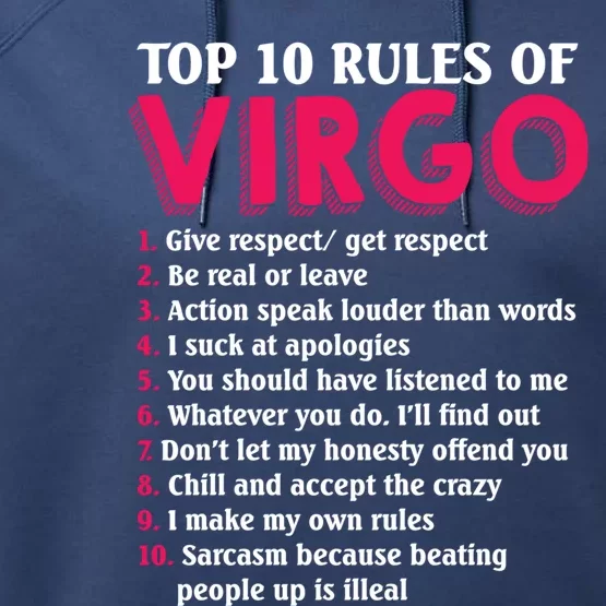 Top 10 Rules Of Virgo Zodiac Sign Gift Performance Fleece Hoodie