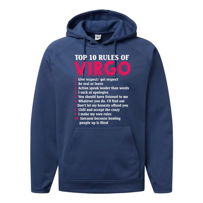 Top 10 Rules Of Virgo Zodiac Sign Gift Performance Fleece Hoodie