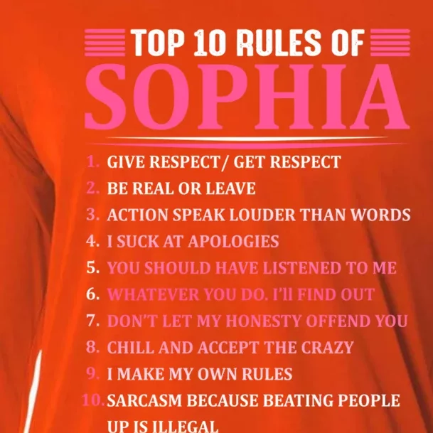 Top 10 Rules Of Sophia Sophia First Name Gift Cooling Performance Long Sleeve Crew