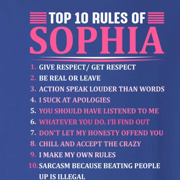 Top 10 Rules Of Sophia Sophia First Name Gift Toddler Long Sleeve Shirt