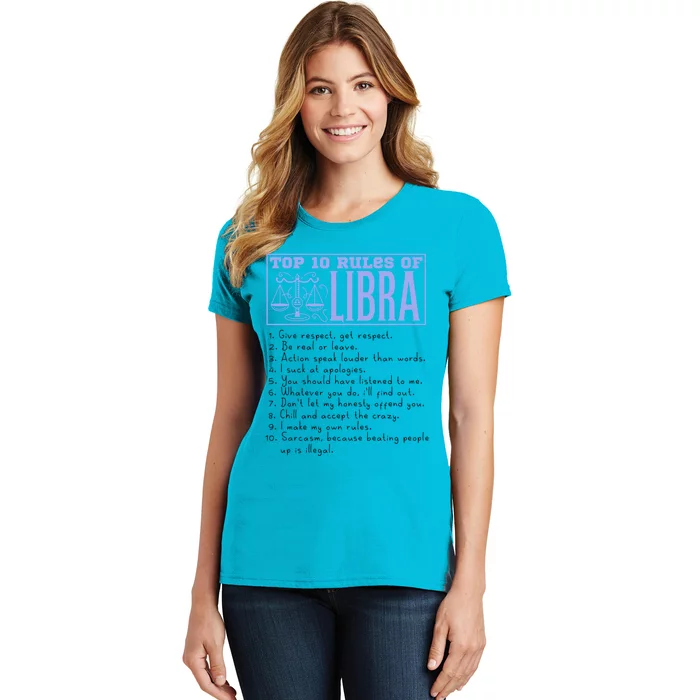 Top 10 Rules Libra Horoscope Birthday Gift Women's T-Shirt