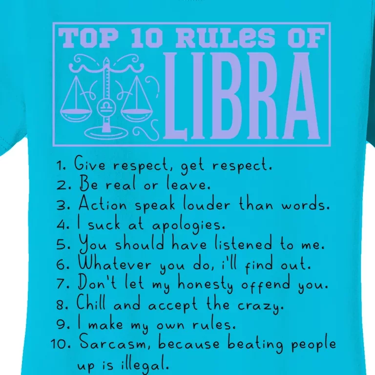 Top 10 Rules Libra Horoscope Birthday Gift Women's T-Shirt