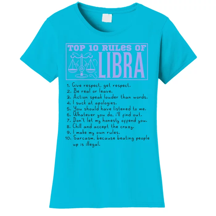 Top 10 Rules Libra Horoscope Birthday Gift Women's T-Shirt