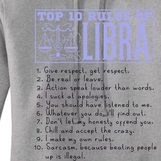 Top 10 Rules Libra Horoscope Birthday Gift Women's Pullover Hoodie