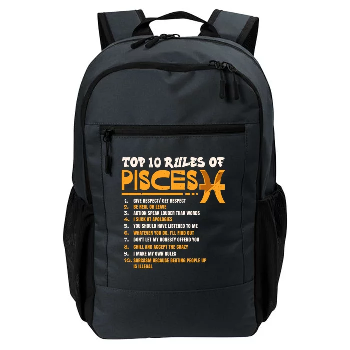 Top 10 Rules Of Pisces Zodiac Birthday Funny Funny Gift Daily Commute Backpack