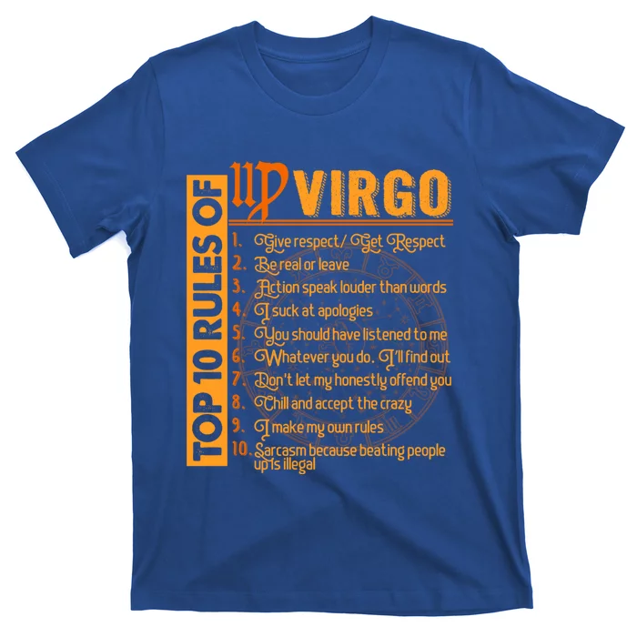 Top 10 Rules Virgo Symbols Horoscope Zodiac Sign Astrologer Gift T-Shirt