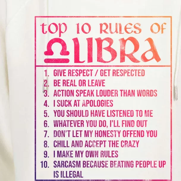 Top 10 Rules Libra Zodiac Sign September October Birthday Funny Gift Womens Funnel Neck Pullover Hood