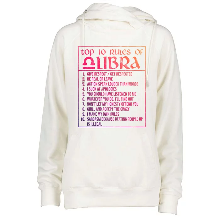 Top 10 Rules Libra Zodiac Sign September October Birthday Funny Gift Womens Funnel Neck Pullover Hood