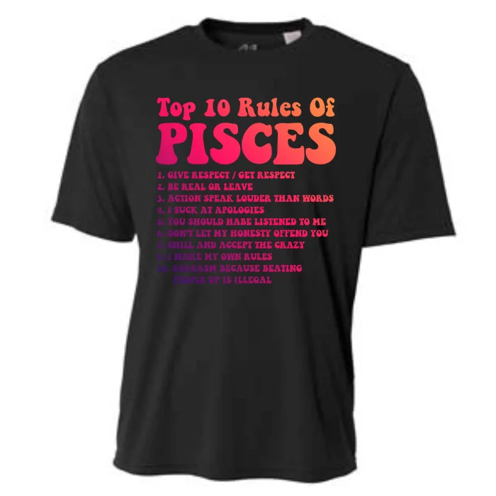 Top 10 Rules Of Pisces Zodiac Funny Pisces Cute Horoscope Gift Cooling Performance Crew T-Shirt