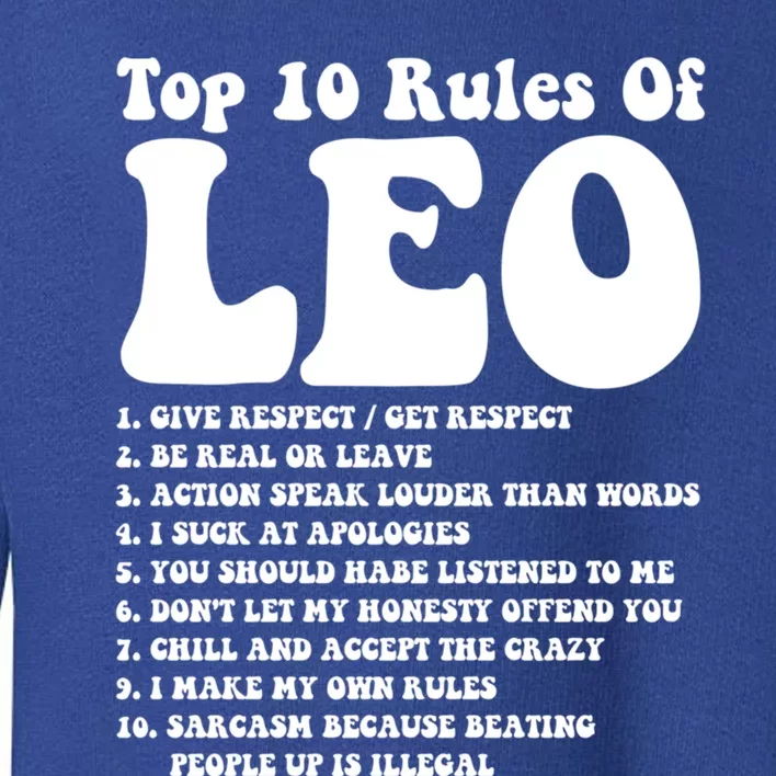 Top 10 Rules Of Leo Zodiac Funny Leo Tee Horoscope Leo Great Gift Toddler Sweatshirt