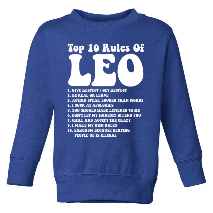 Top 10 Rules Of Leo Zodiac Funny Leo Tee Horoscope Leo Great Gift Toddler Sweatshirt