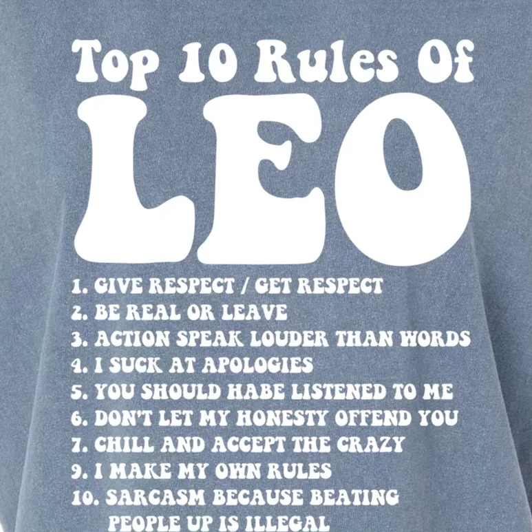 Top 10 Rules Of Leo Zodiac Funny Leo Tee Horoscope Leo Great Gift Garment-Dyed Women's Muscle Tee