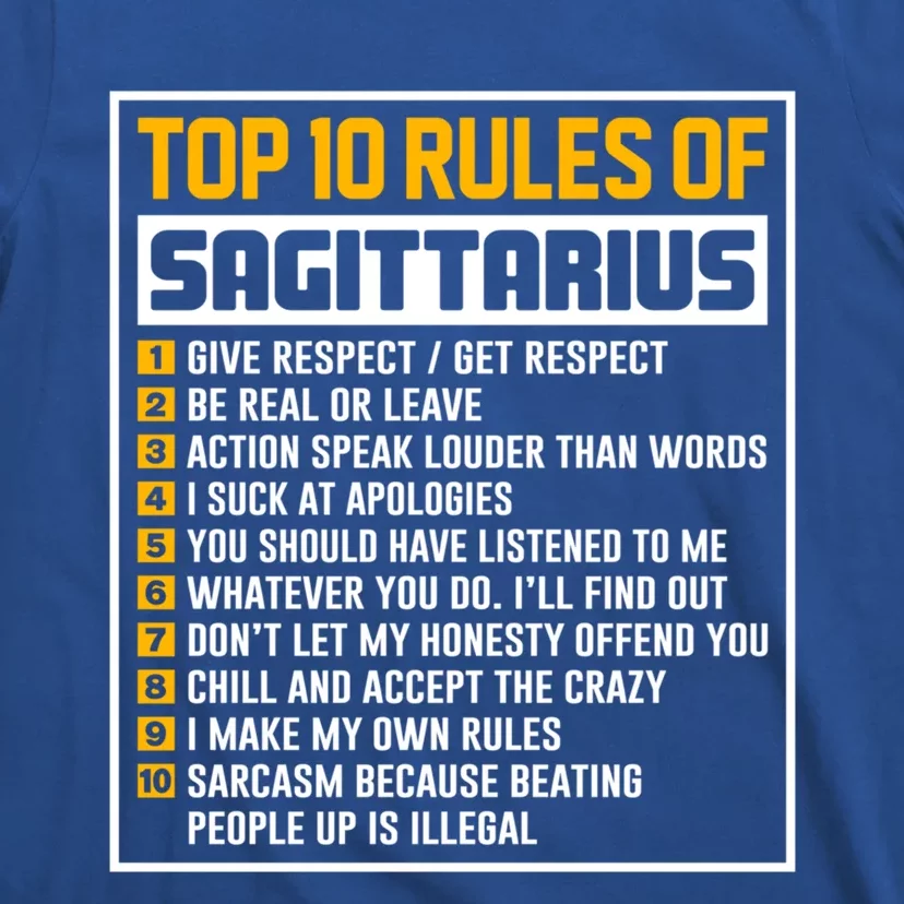 Top 10 Rules Of Sagittarius Birthday Horoscope Gift T-Shirt