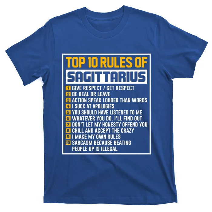 Top 10 Rules Of Sagittarius Birthday Horoscope Gift T-Shirt