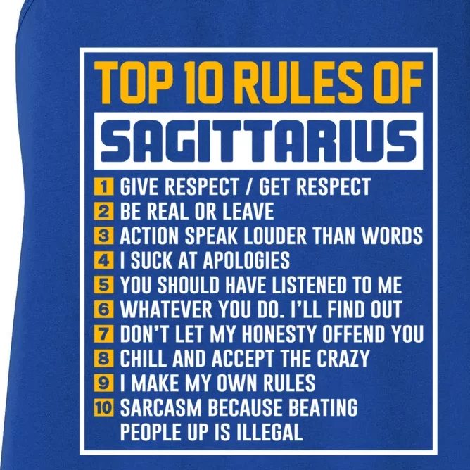 Top 10 Rules Of Sagittarius Birthday Horoscope Gift Women's Racerback Tank