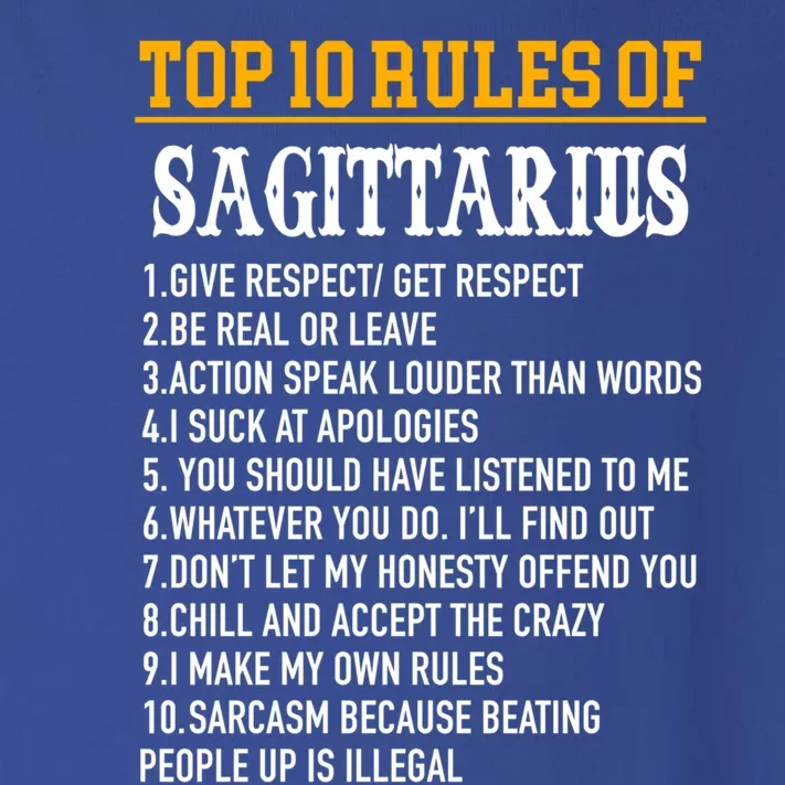 Top 10 Rules Of Sagittarius November 22 December 21 Birthd Cool Gift Toddler Long Sleeve Shirt