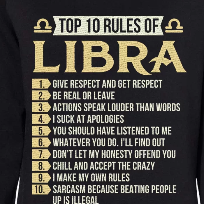 Top 10 Rules Of Libra Astrology Horoscope Zodiac Sign Gift Womens California Wash Sweatshirt