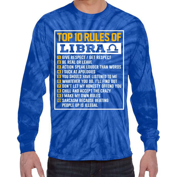 Top 10 Rules Of Libra Birthday Horoscope Meaningful Gift Tie-Dye Long Sleeve Shirt