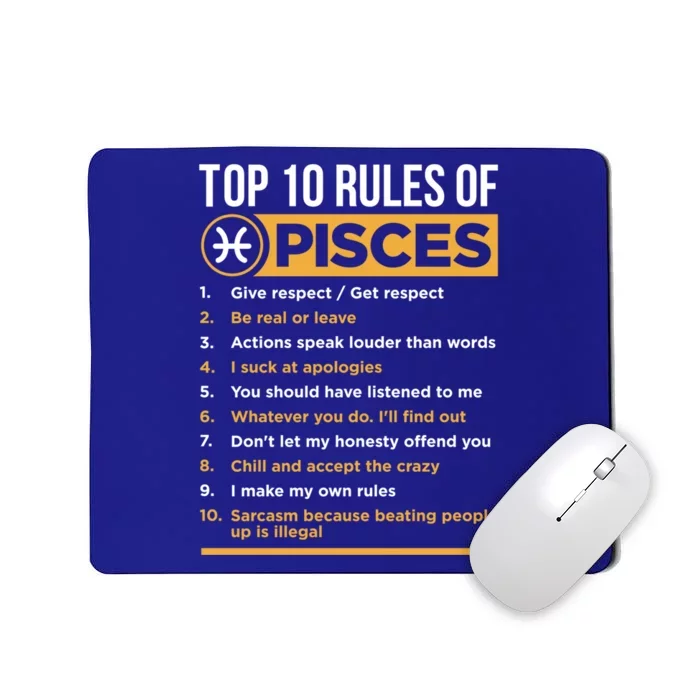 Top 10 Rules Pisces Facts Traits Horoscope Zodiac Sign Gift Mousepad