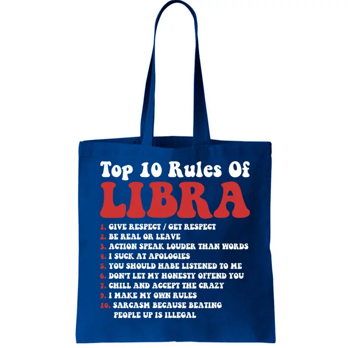 Top 10 Rules Of Libra Funny Libra Tee Horoscope Gift Tote Bag