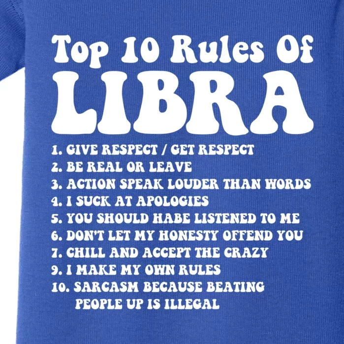 Top 10 Rules Of Libra Funny Libra Tee Horoscope Meaningful Gift Baby Bodysuit