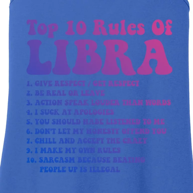 Top 10 Rules Of Libra Zodiac Funny Libra Tee Horoscope Gift Ladies Essential Tank