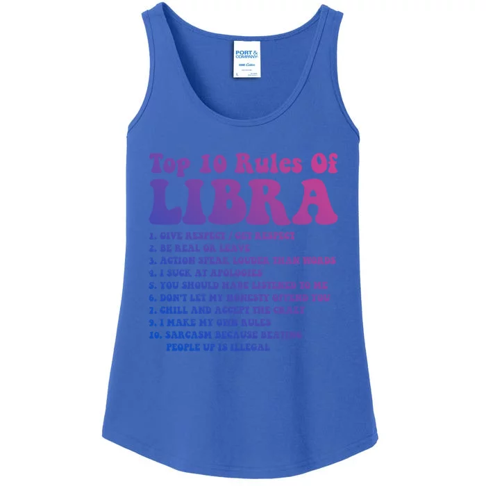 Top 10 Rules Of Libra Zodiac Funny Libra Tee Horoscope Gift Ladies Essential Tank