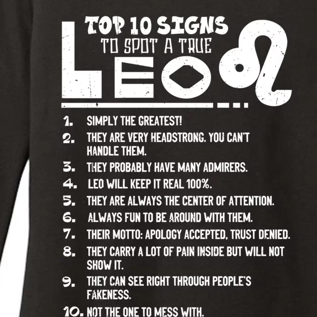 Top 10 Signs To Spot A True Leo Zodiac Birthday Funny Cool Gift Womens CVC Long Sleeve Shirt