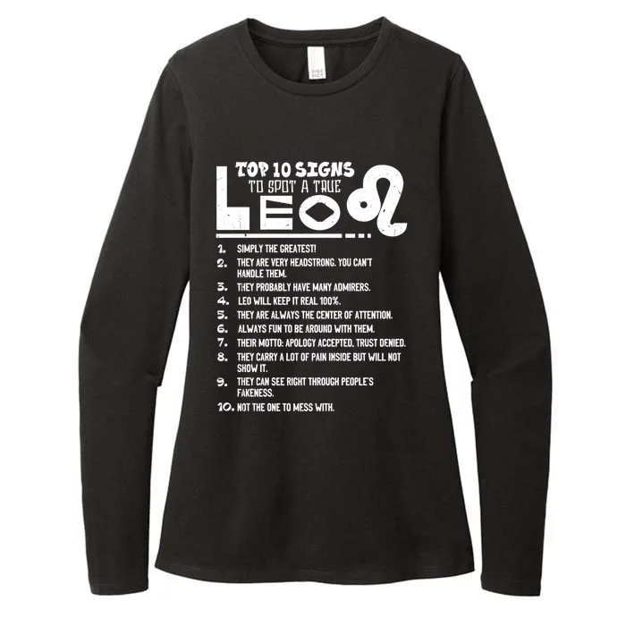 Top 10 Signs To Spot A True Leo Zodiac Birthday Funny Cool Gift Womens CVC Long Sleeve Shirt