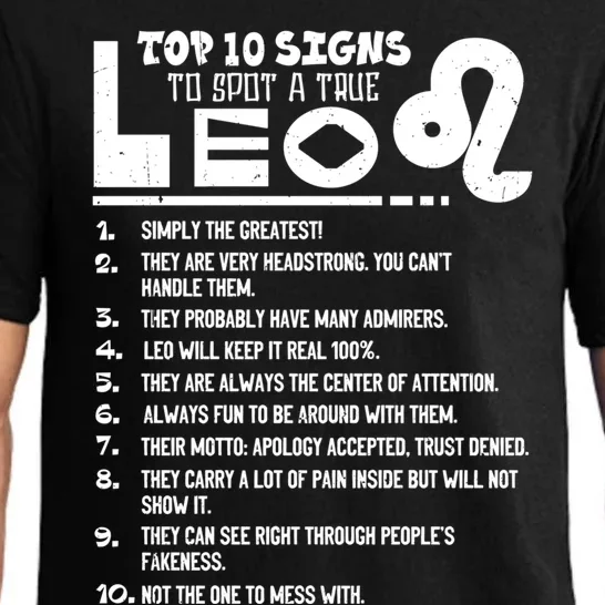 Top 10 Signs To Spot A True Leo Zodiac Birthday Funny Cool Gift Pajama Set