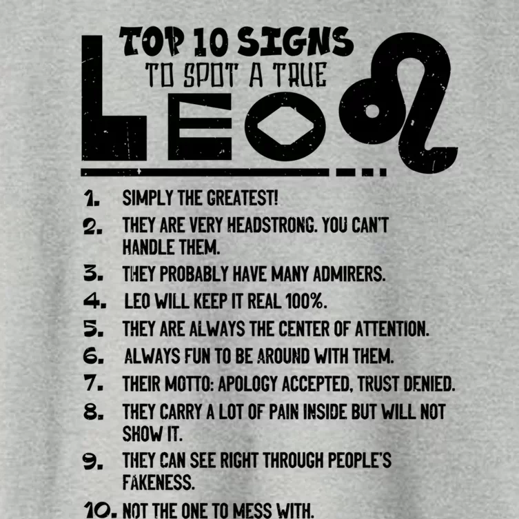 Top 10 Signs To Spot A True Leo Zodiac Birthday Funny Cool Gift Women's Crop Top Tee