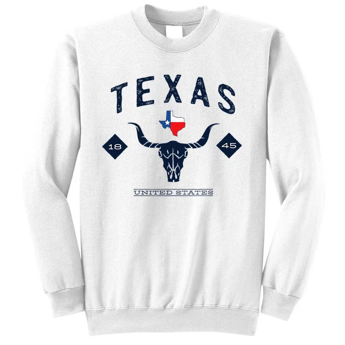 Texas 1845 Vintage Longhorn United States Fan Sweatshirt