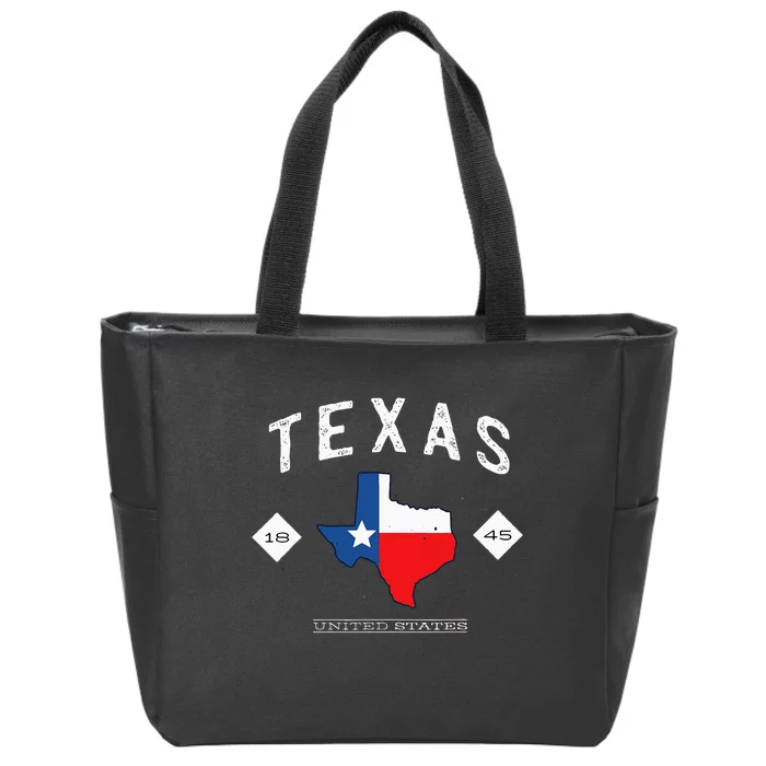 Texas 1845 Vintage United States Zip Tote Bag