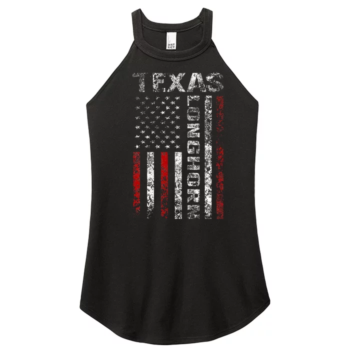 Texas 1845 Vintage Longhorn Cowboy And Rodeo Fan Women’s Perfect Tri Rocker Tank